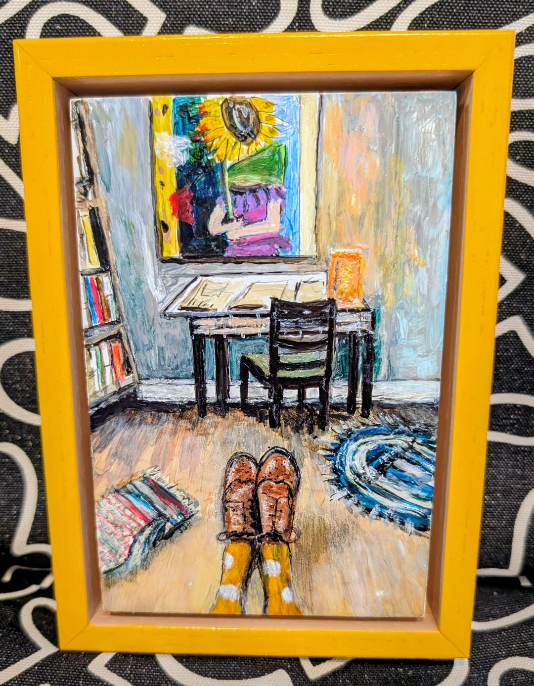 Original framed acrylic "Stay-Cation"