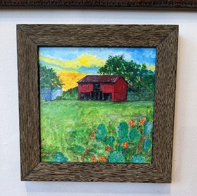 Original framed acrylic "Brie's Barn"