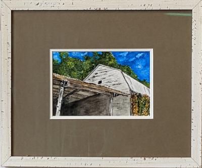 Original framed watercolor "Weathered Port"