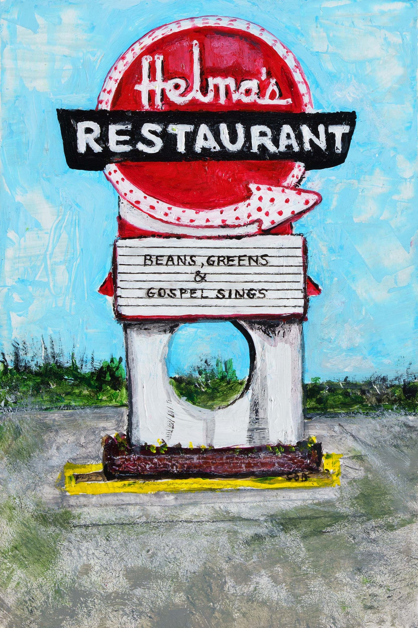 Original framed acrylic "Beans and Sings"